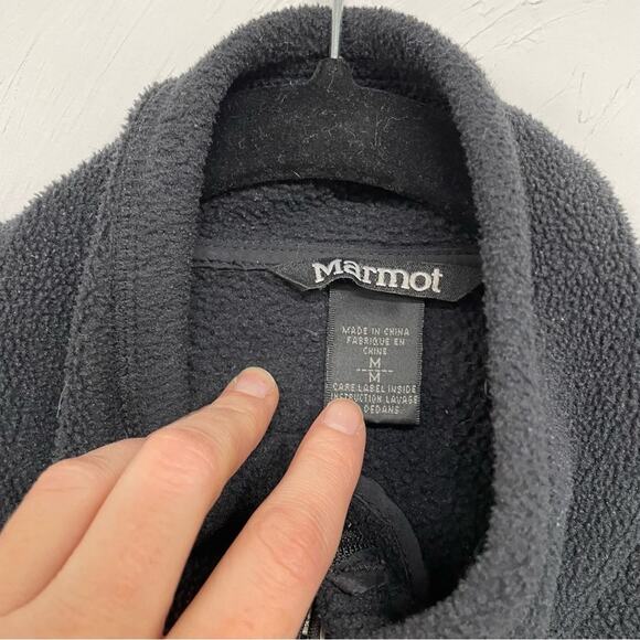 Marmot Black Fleece Full Zip Jacket Lightweight Women’s Medium Fall Casual - Picture 5 of 8